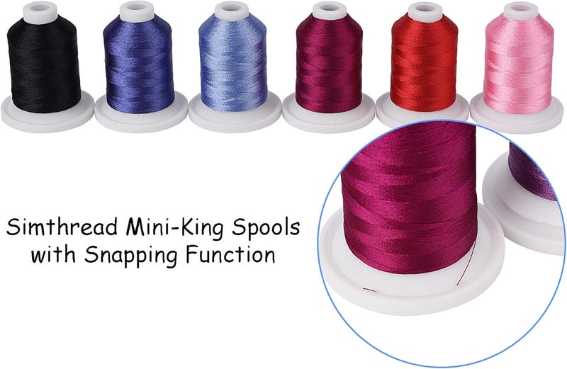 simthread Embroidery Machine Thread Kit 800Y 21 Spools Pink and Purple Colors for Professional Embroidery Design - Image 3